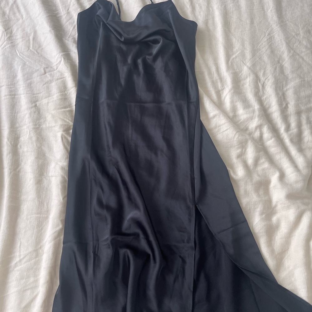 Black Cowl Neck Silky Banana Republic Dress